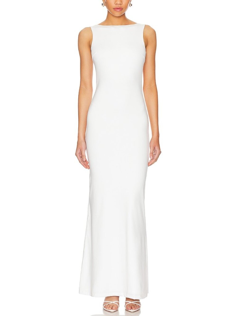 superdown Astra Maxi Dress in White backless stretchy